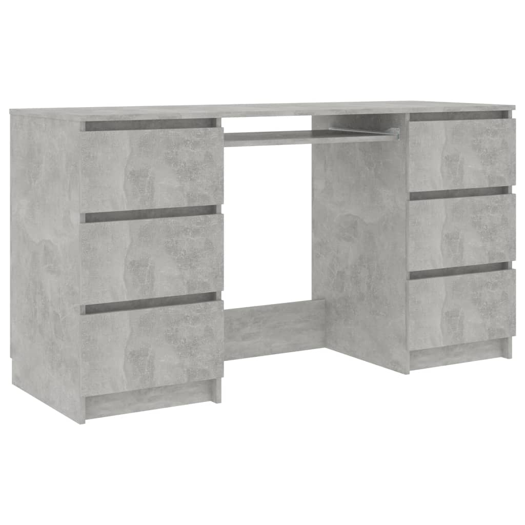 NNEVL Writing Desk Concrete Grey 140x50x77 cm Chipboard