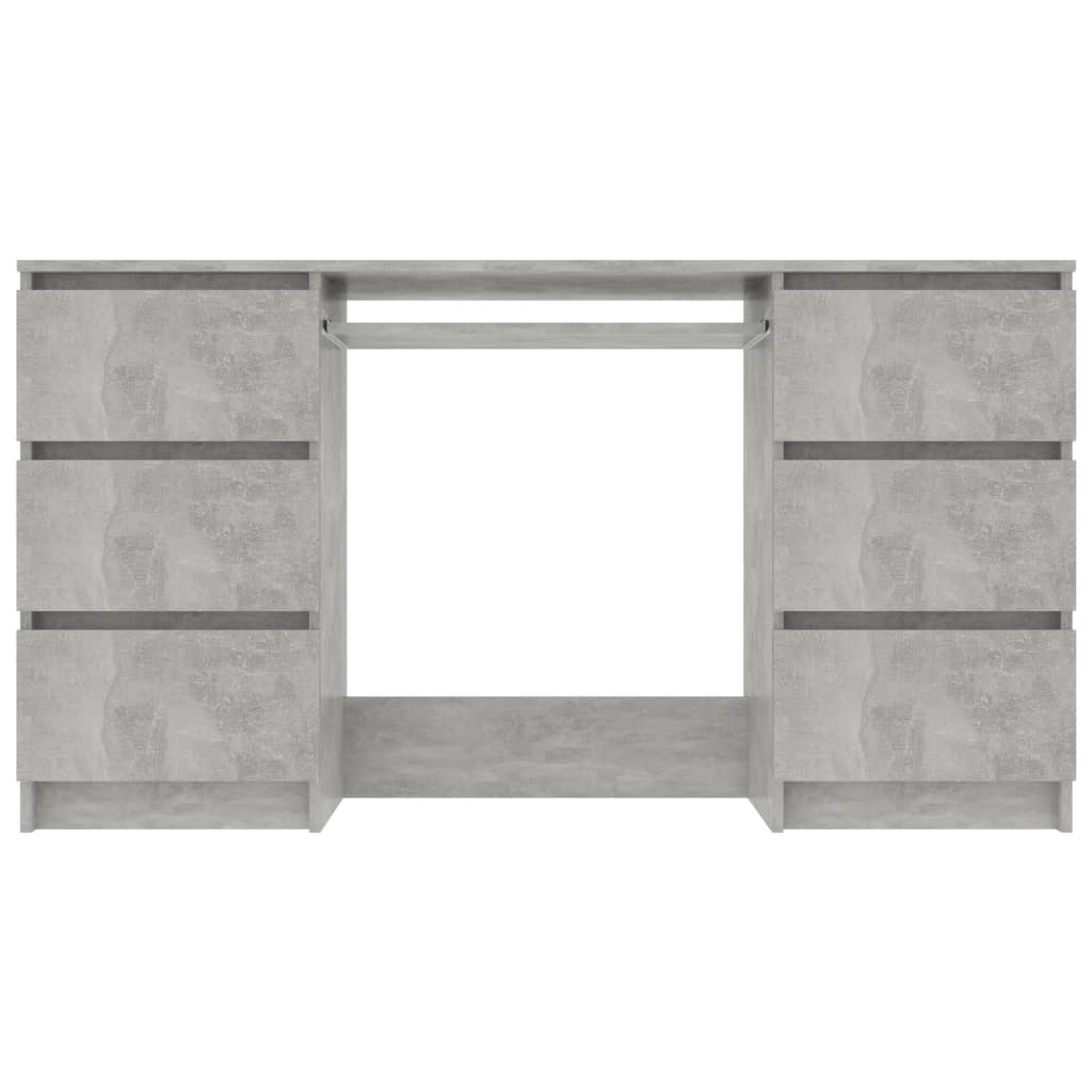 NNEVL Writing Desk Concrete Grey 140x50x77 cm Chipboard