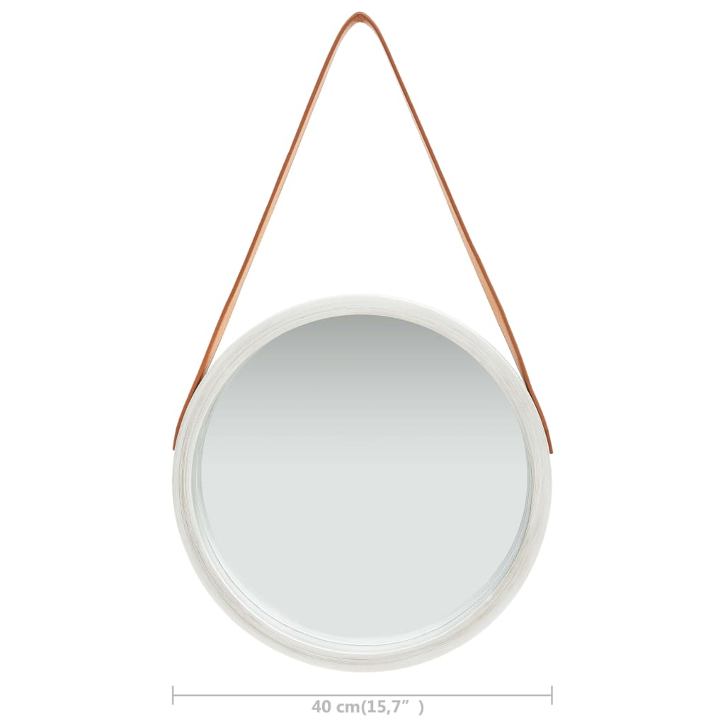 NNEVL Wall Mirror with Strap 40 cm Silver