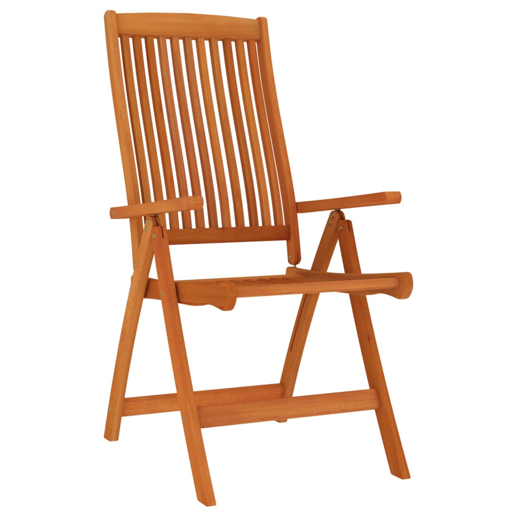 NNEVL Folding Garden Chairs 8 pcs Solid Wood Eucalyptus