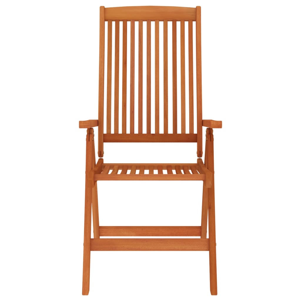 NNEVL Folding Garden Chairs 8 pcs Solid Wood Eucalyptus