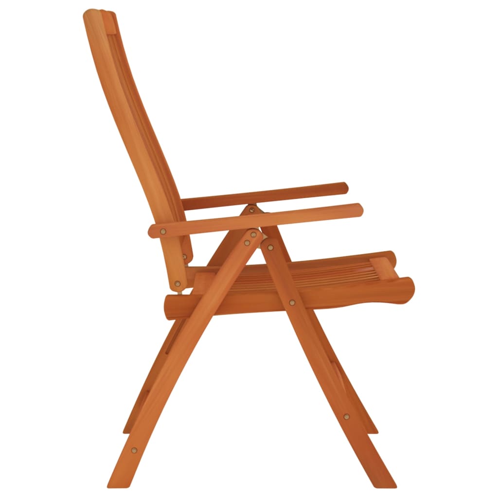 NNEVL Folding Garden Chairs 8 pcs Solid Wood Eucalyptus