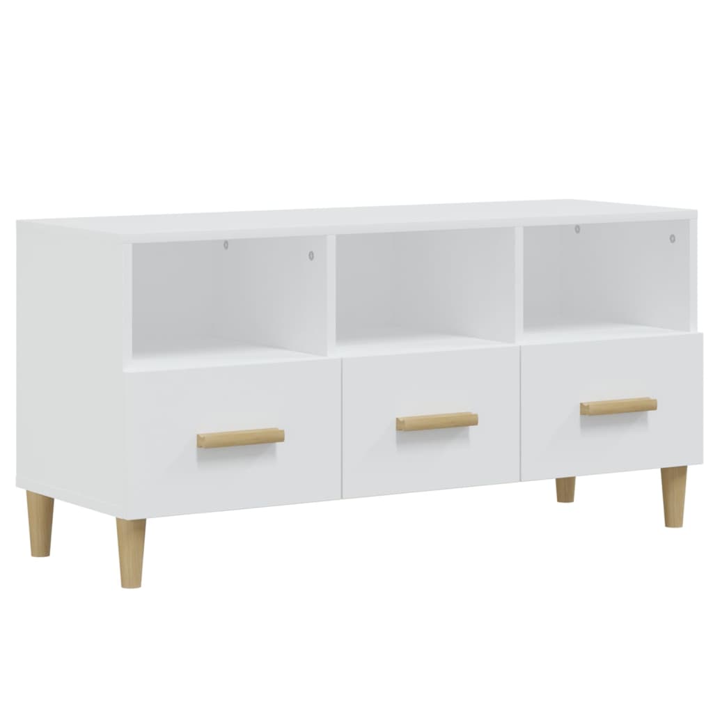 NNEVL TV Cabinet White 102x36x50 cm Engineered Wood