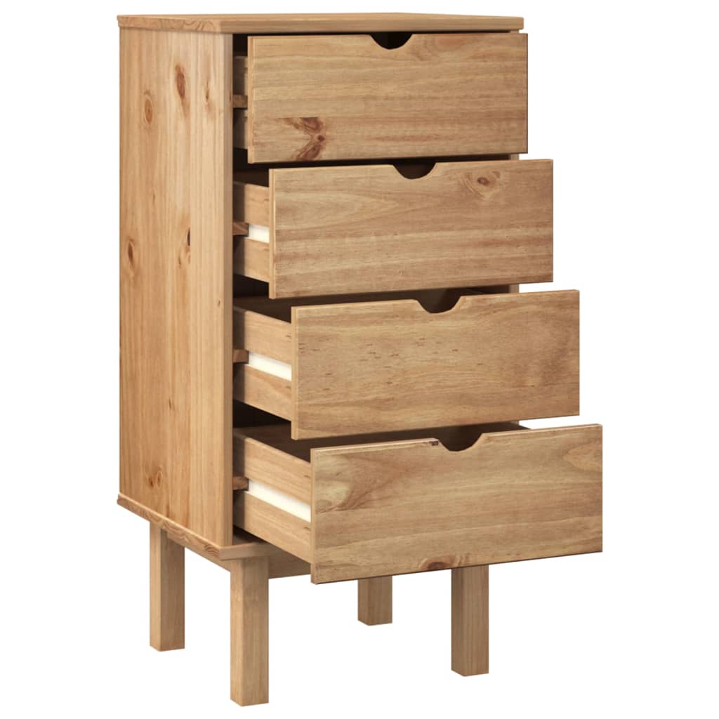 NNEVL Drawer Cabinet OTTA 45x39x90cm Solid Wood Pine