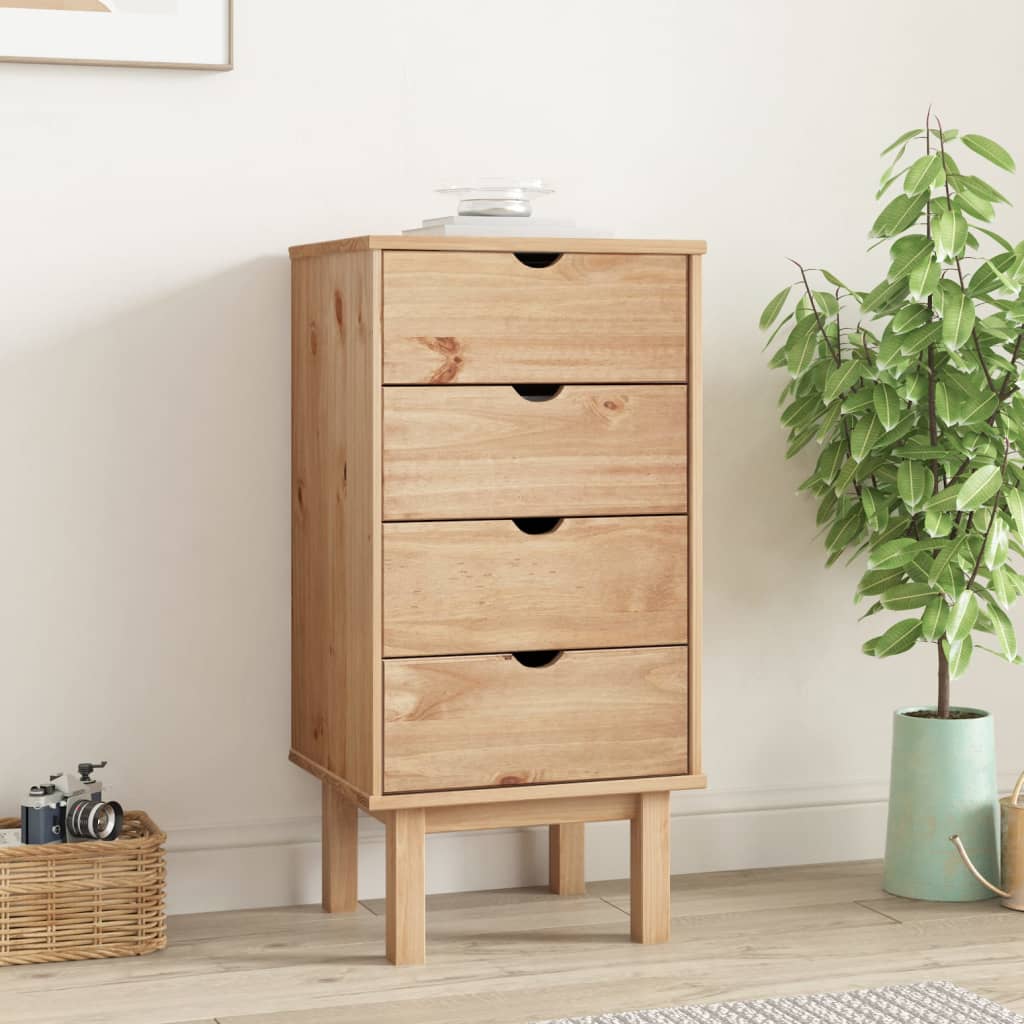 NNEVL Drawer Cabinet OTTA 45x39x90cm Solid Wood Pine