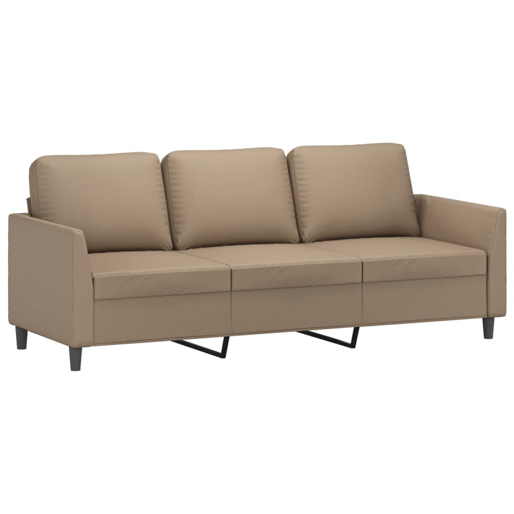 NNEVL 2 Piece Sofa Set with Cushions Cappuccino Faux Leather