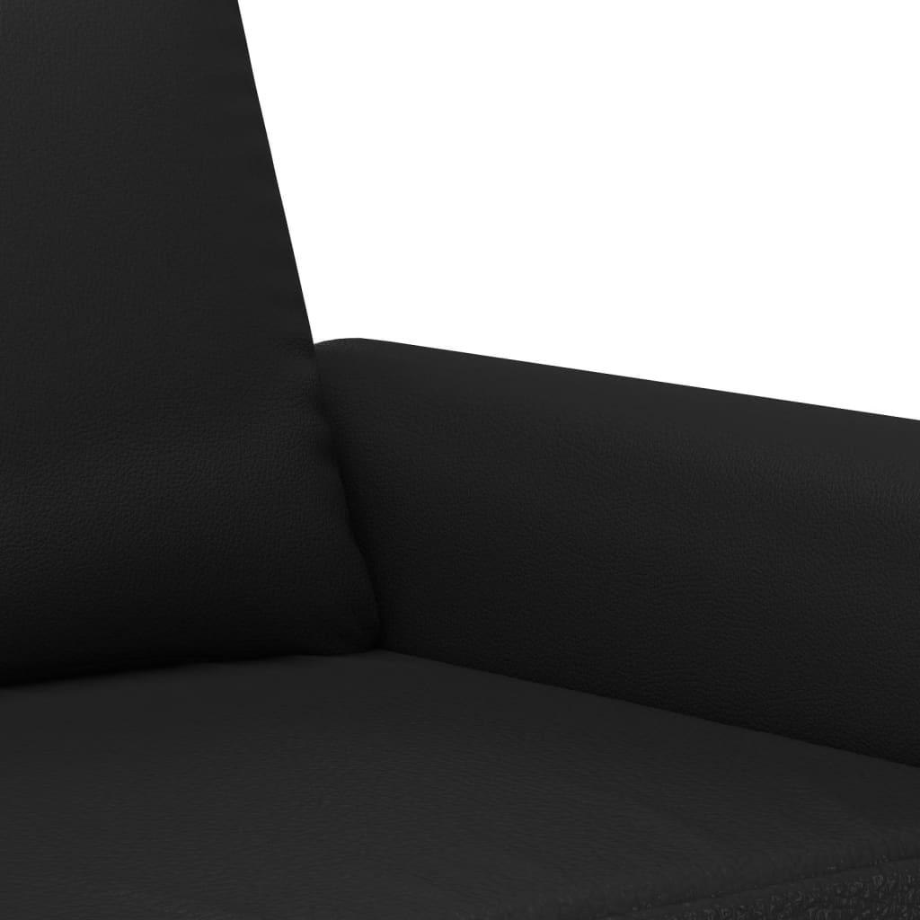 NNEVL 2 Piece Sofa Set with Cushions Black Faux Leather