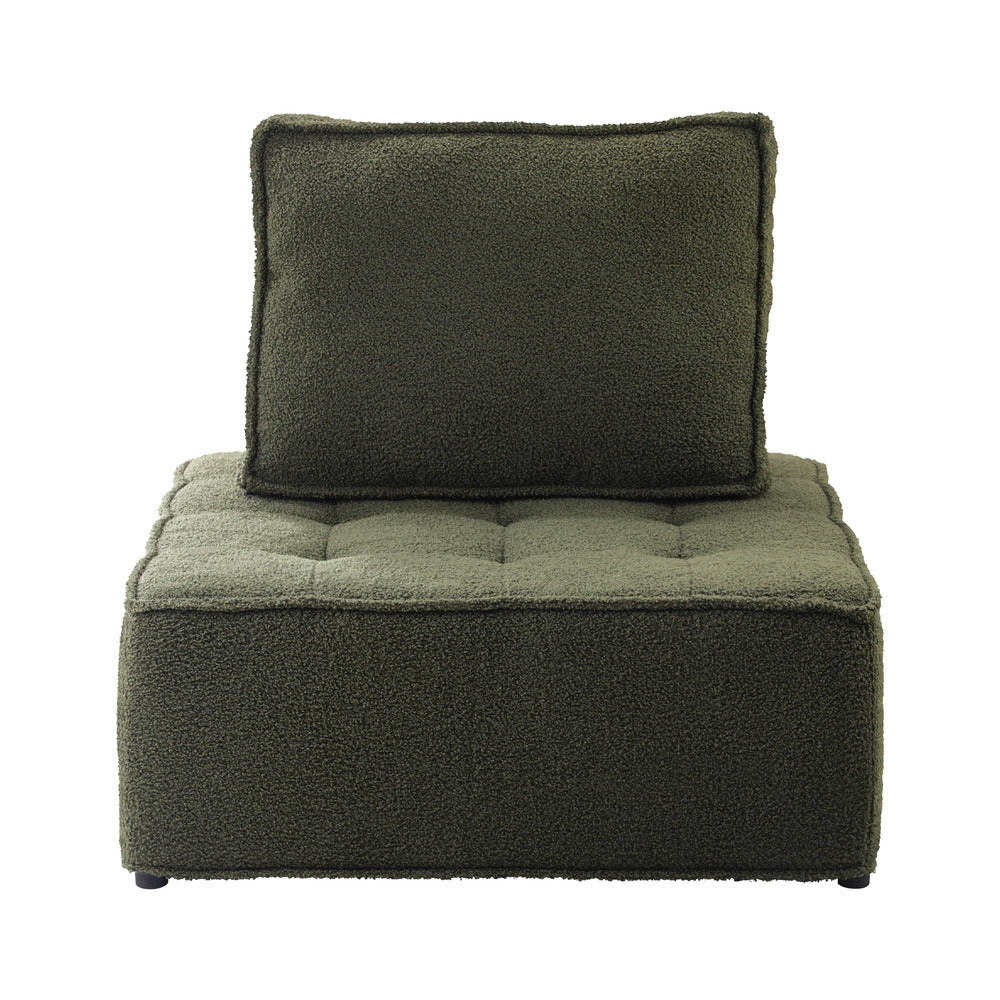 NNEED 3PCS Modular Sofa Lounge Chair Armless Sherpa Green