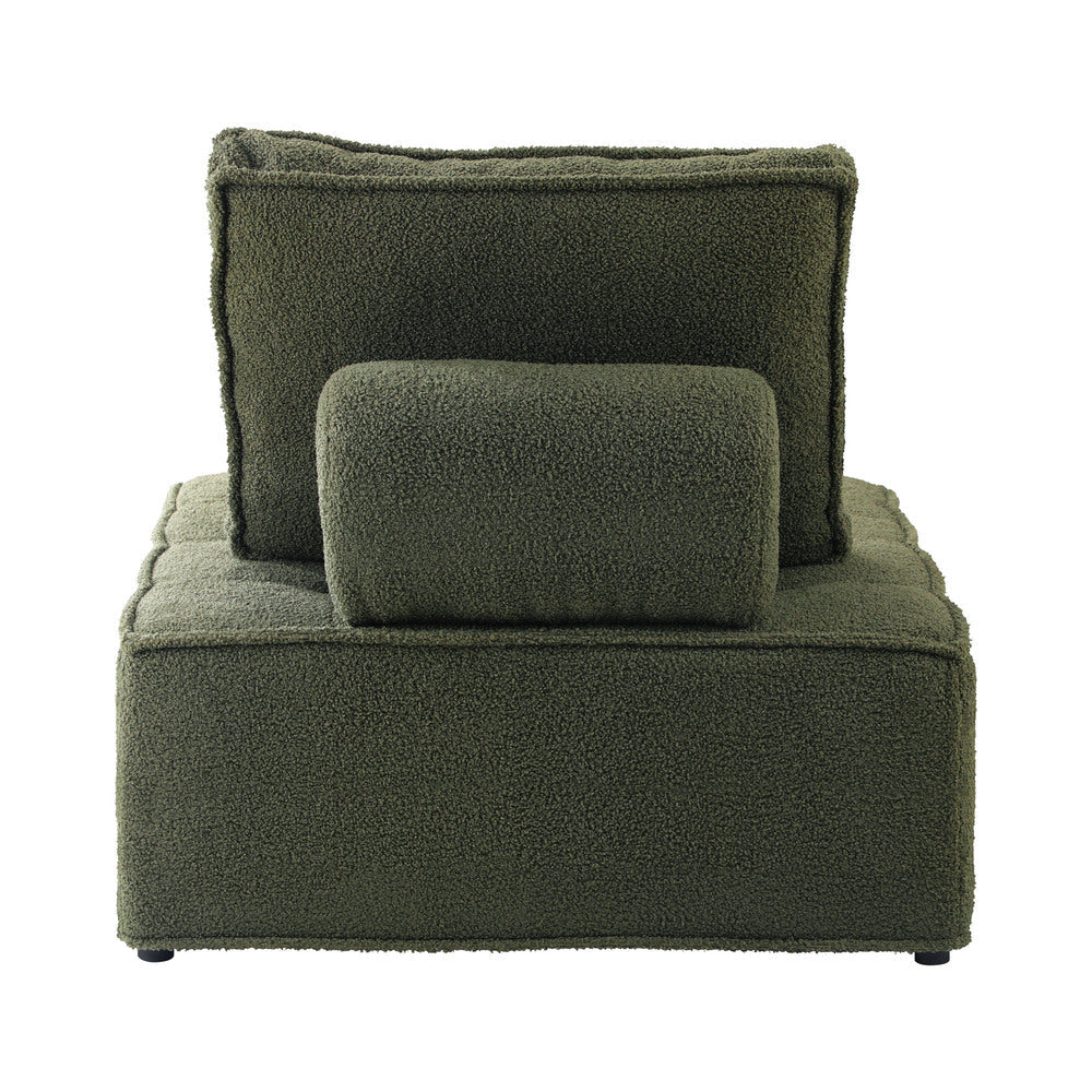 NNEED 3PCS Modular Sofa Lounge Chair Armless Sherpa Green