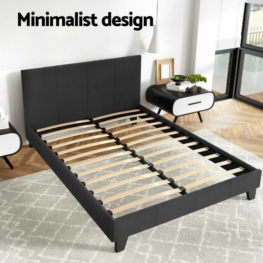NNEDSZ Artiss Bed Frame Double Size Charcoal NEO