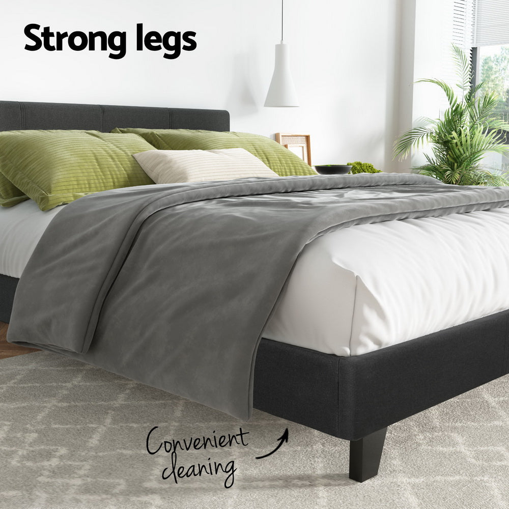 NNEDSZ Artiss Bed Frame Double Size Charcoal NEO