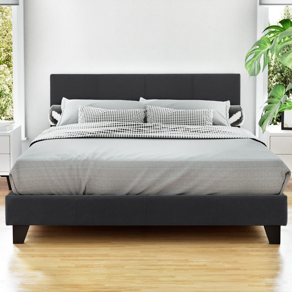 NNEDSZ Artiss Bed Frame Double Size Charcoal NEO