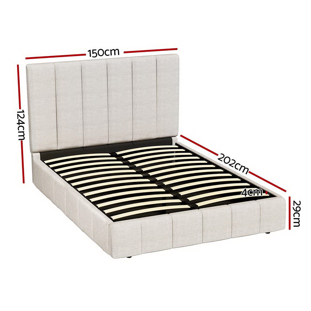NNEDSZ Artiss Bed Frame Double Size Beige TETTE