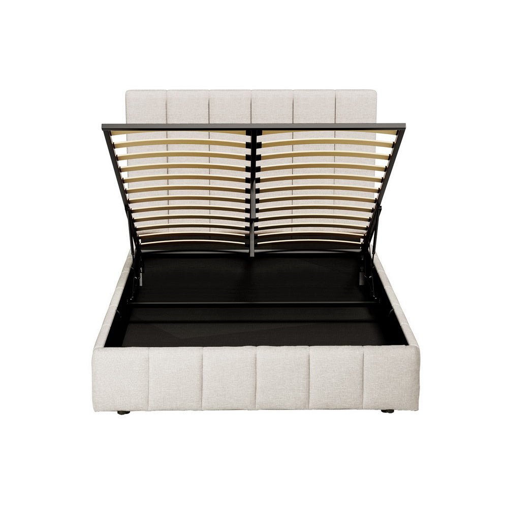 NNEDSZ Artiss Bed Frame Double Size Beige TETTE