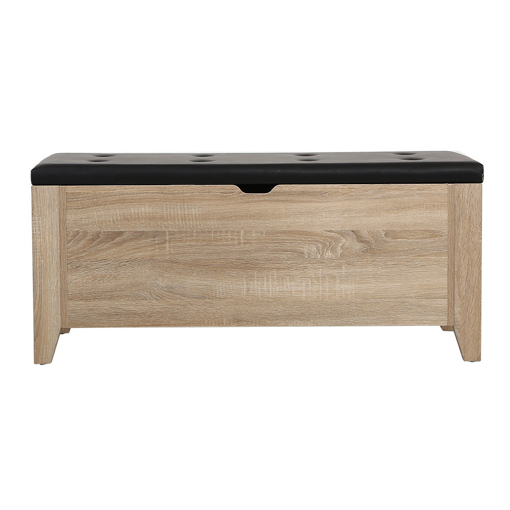 NNEDSZ Storage Ottoman Blanket Box Leather Bench Foot Stool Chest Toy Oak Couch